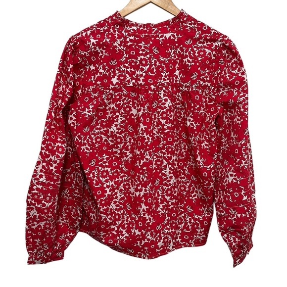 J. Crew Button-front ruffleneck popover in blushing meadow cotton poplin NWT - Picture 3 of 13